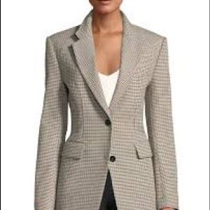 theory super-cinch fremont plaid longline blazer